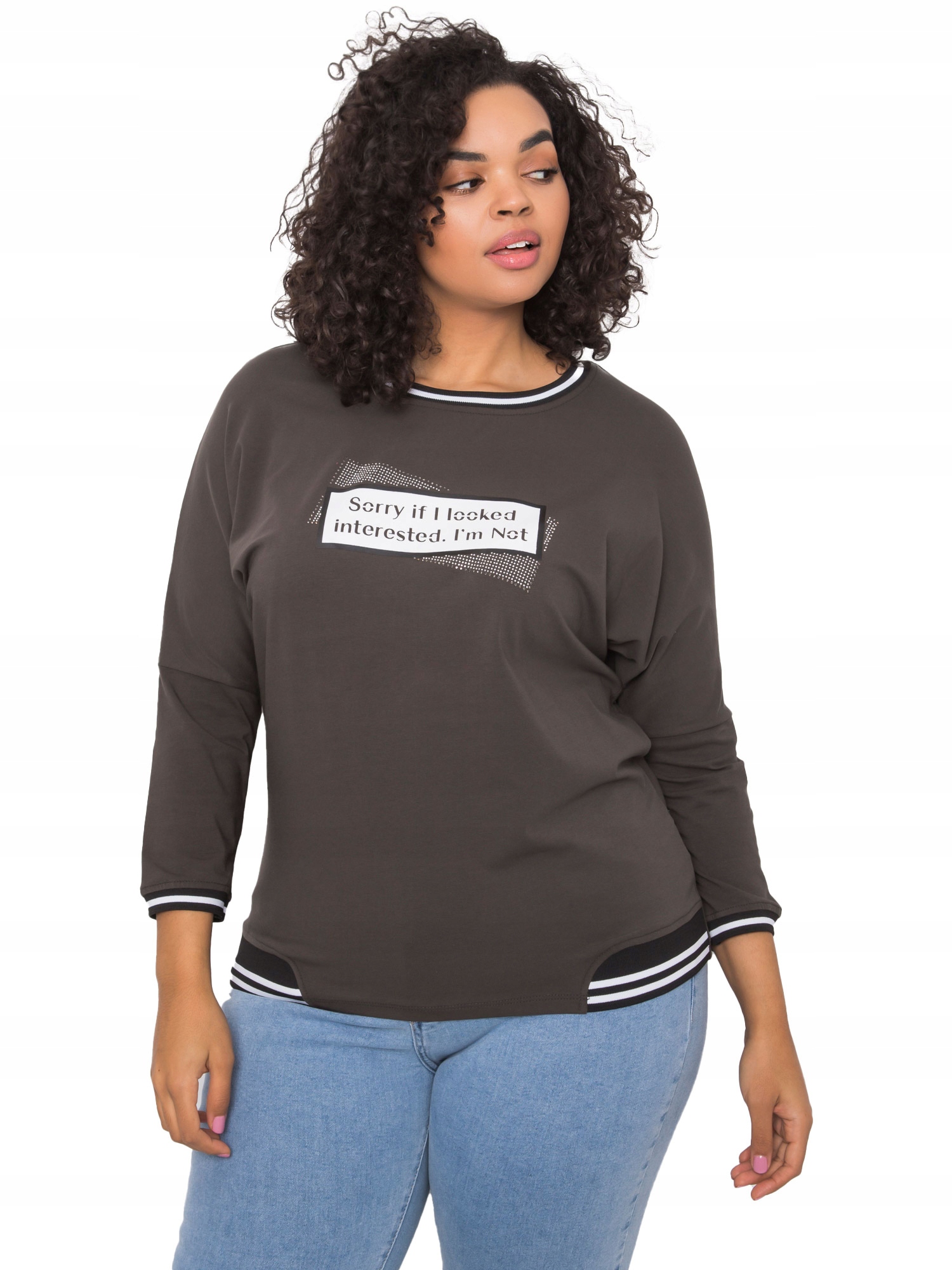 

Bawełniana Bluzka Damska z nadrukiem Plus Size