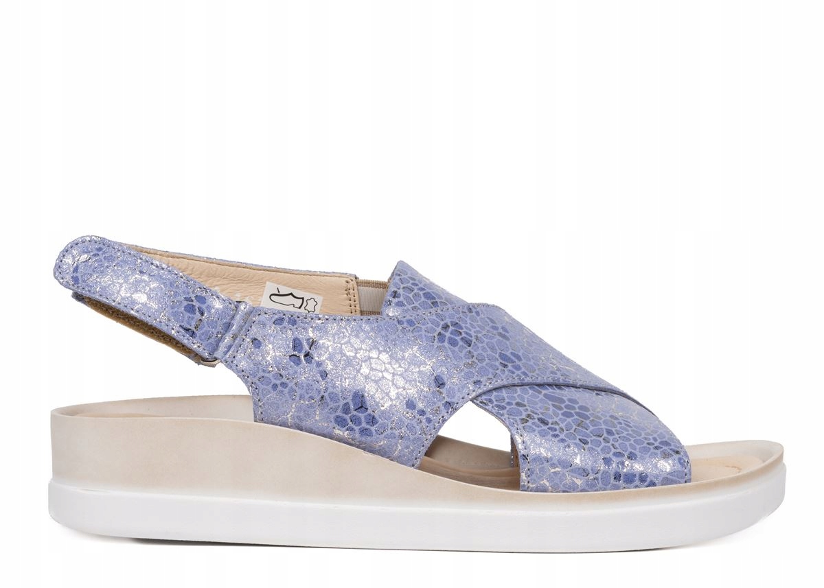 Modré Fialové Kotníkové Sandály S Třpytícími Se Šupinami, Zlatý Motiv 39