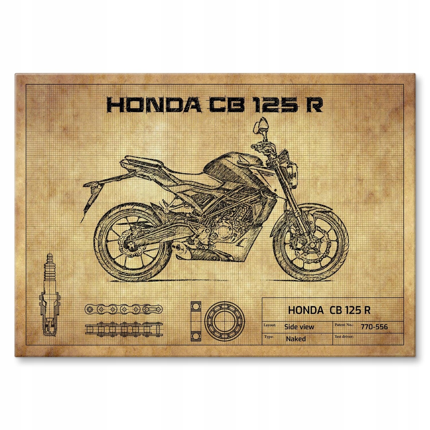 Kovový plakát Honda CB125R Šidítko Plech 30 x 42 cm Dárek