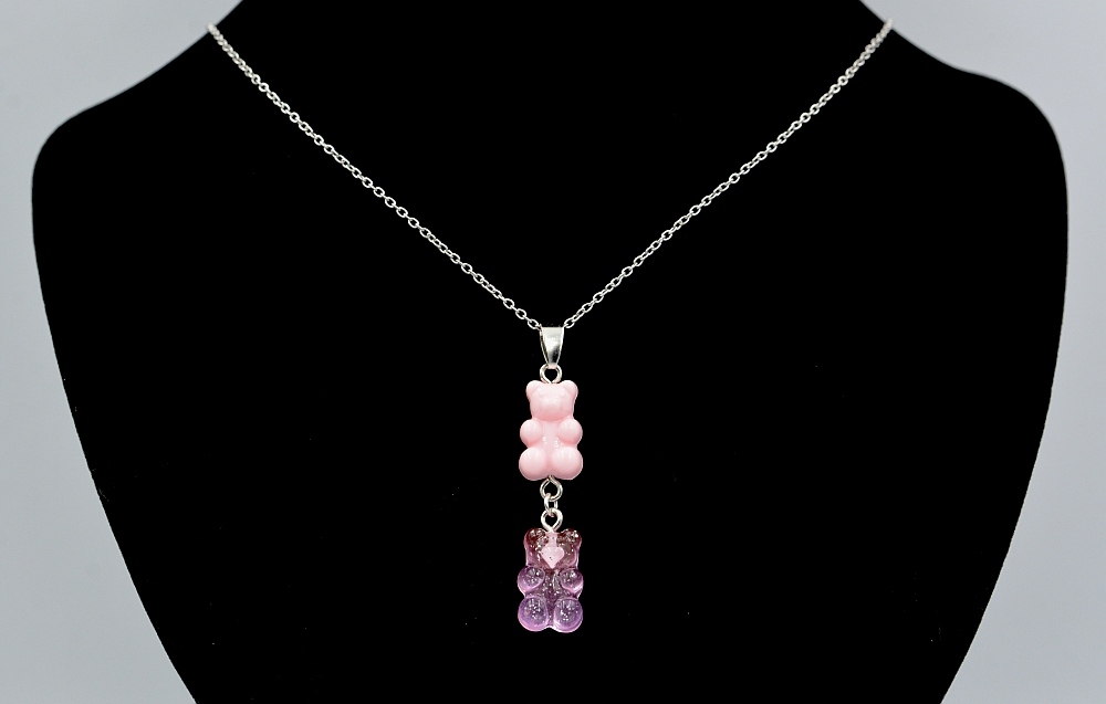 Naszyjnik łańcuszek 2 misie żelki 45cm Kod producenta 000S1003