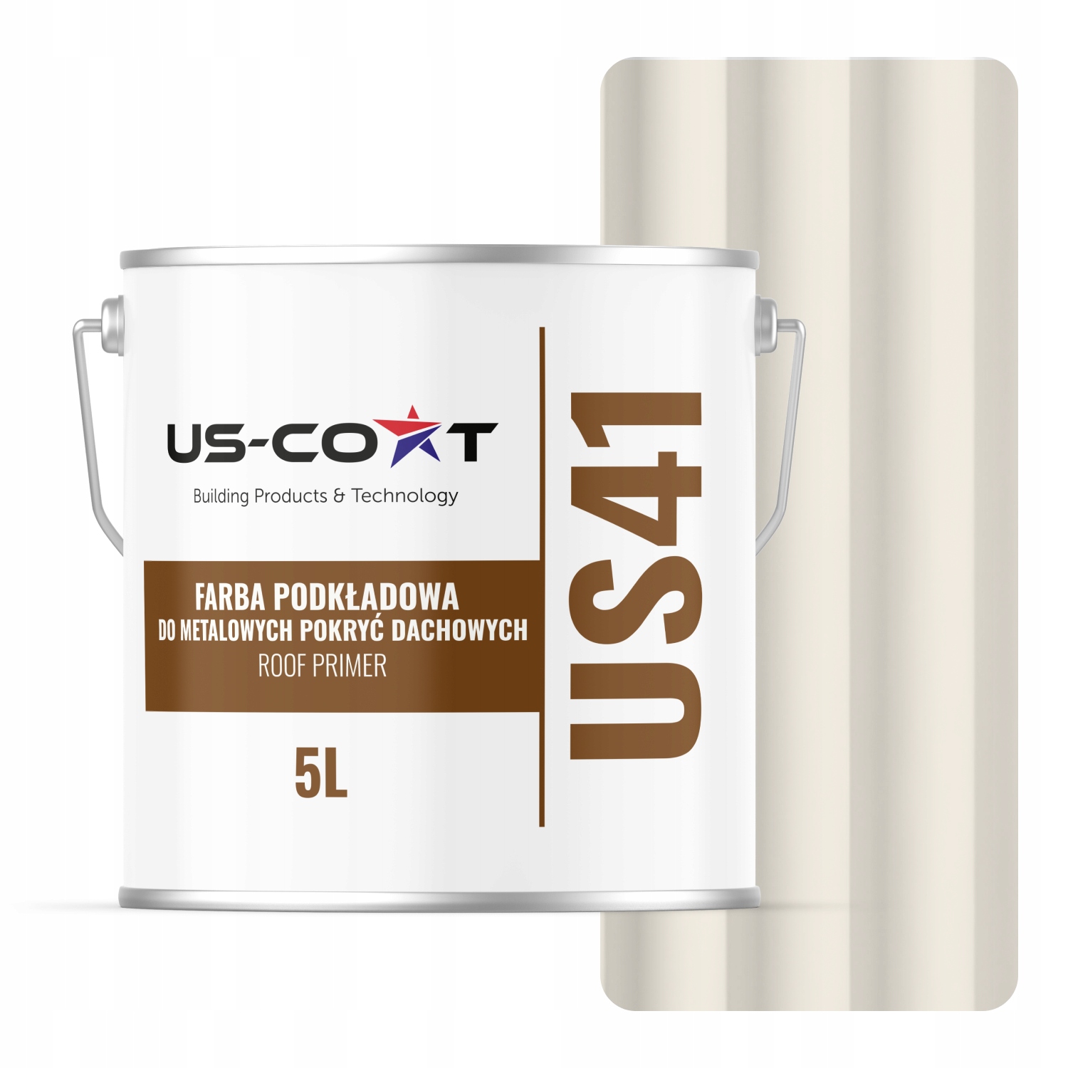 Základná Farba Na Strechu Plech Pozinkovaná Oceľ Biela Alpská RAL9010 5L Matná