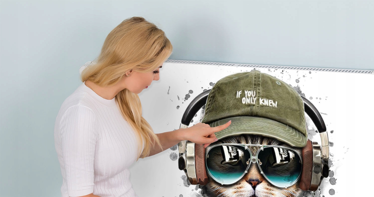 MAGNES MATA MAGNETYCZNA NA KALORYFER 100x60 KOT FOTOTAPETA Grubość materiału 1 mm