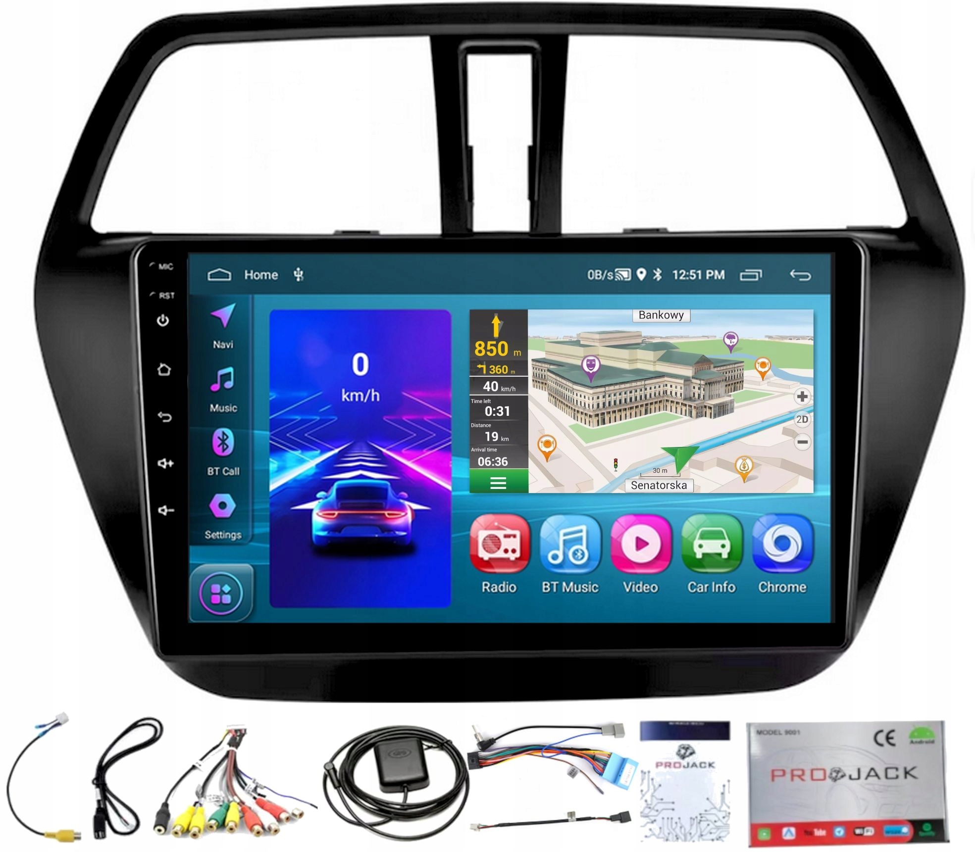Navigační Rádio Gps Android Suzuki S-cross 2013-2021 Usb Carplay 4GB 64GB