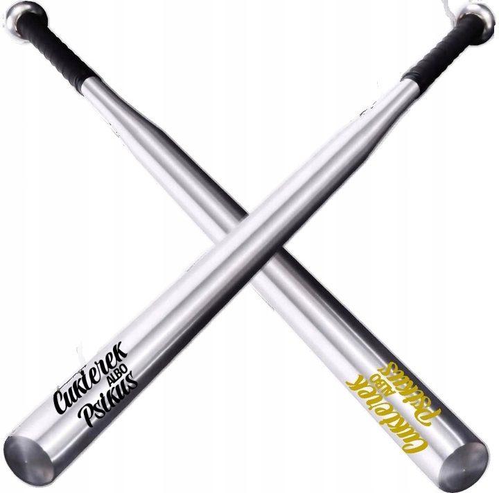 Kij Baseballowy Bejsbolowy Srebrny Solidny 25Cali 900g Cukierek Albo Psikus