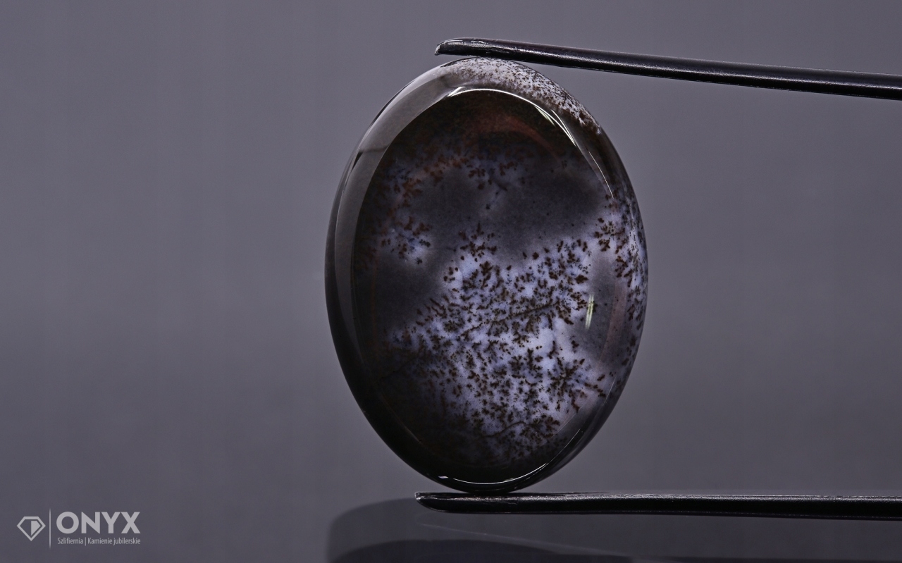 Dendritový achát z Turecka kabošon ovál 29,5x22 mm