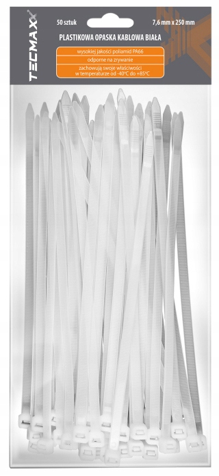 

Tecmaxx Opaska Zaciskowa Biała 7,6X250mm 50 Szt