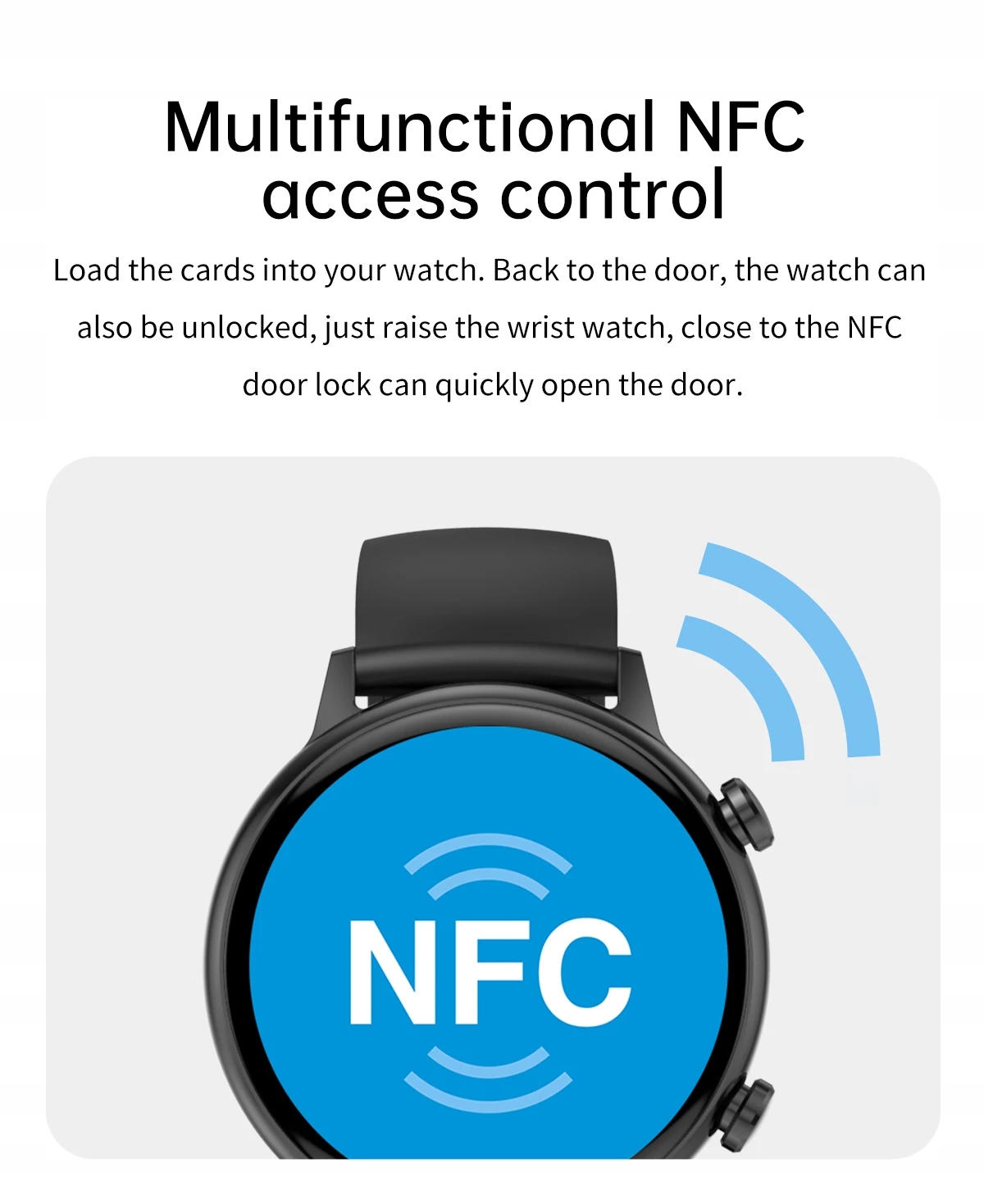 Inteligentny zegarek NFC Obsługa płatności offline Przypomnienie o niestandardowych wybieraniach numerów Materiał paska stal