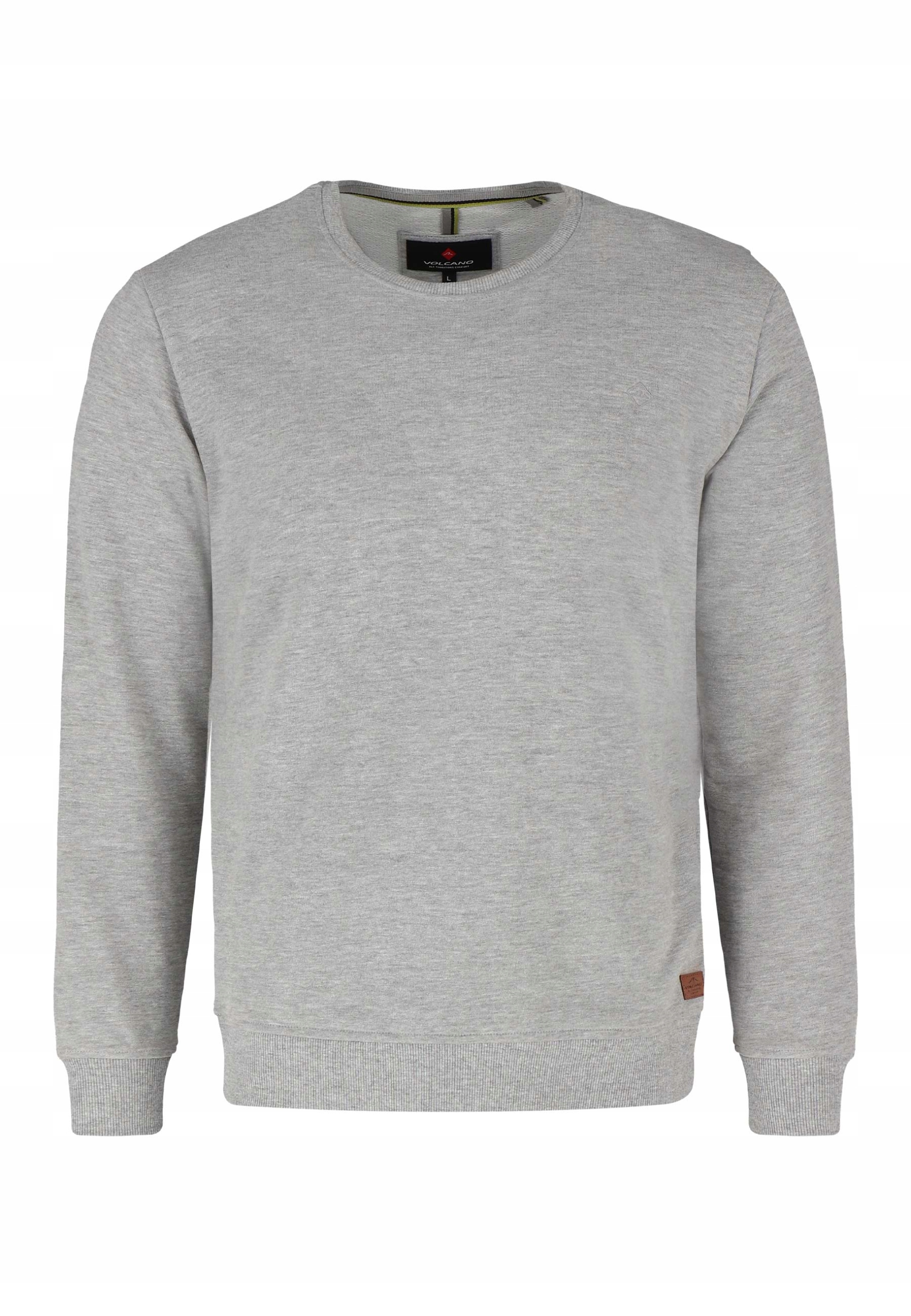 Pánská hladká bavlněná mikina šedá basic Volcano B-andy 3XL