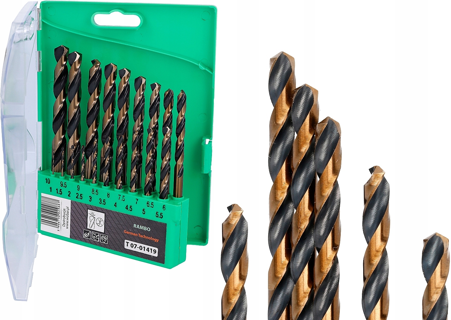 Zestaw Wierteł Do Metalu Drewna Plastiku Torro Gold Hss Rambo 19 el