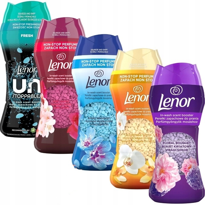 Levně Sada 5 x Lenor Perličky granule vonné kuličky na praní 975 g MIX