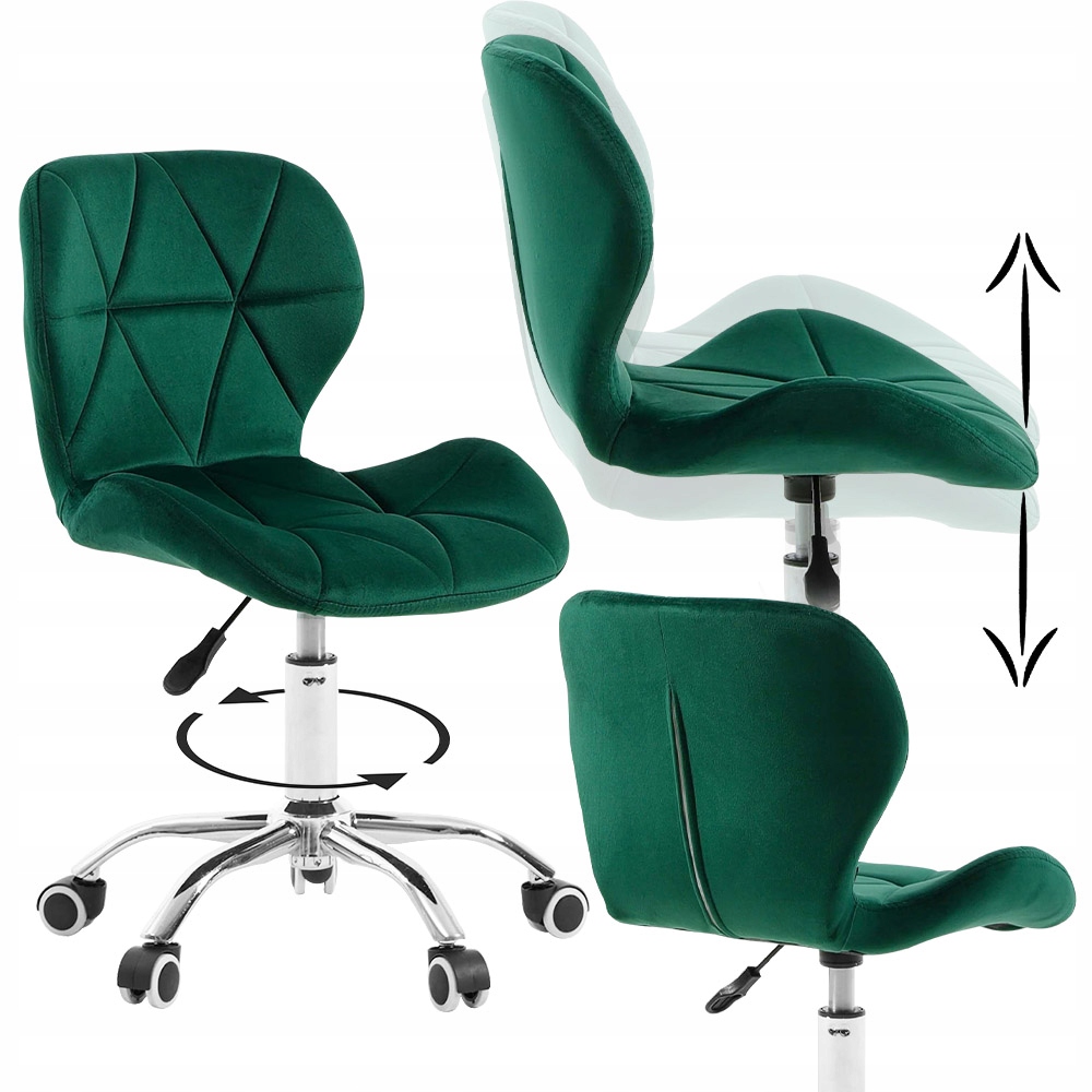 FOTEL KRZESŁO OBROTOWE BIUROWE WELUROWE PODUSZKA DO PRACY BIURA SALONU GRY Głębokość mebla 42 cm