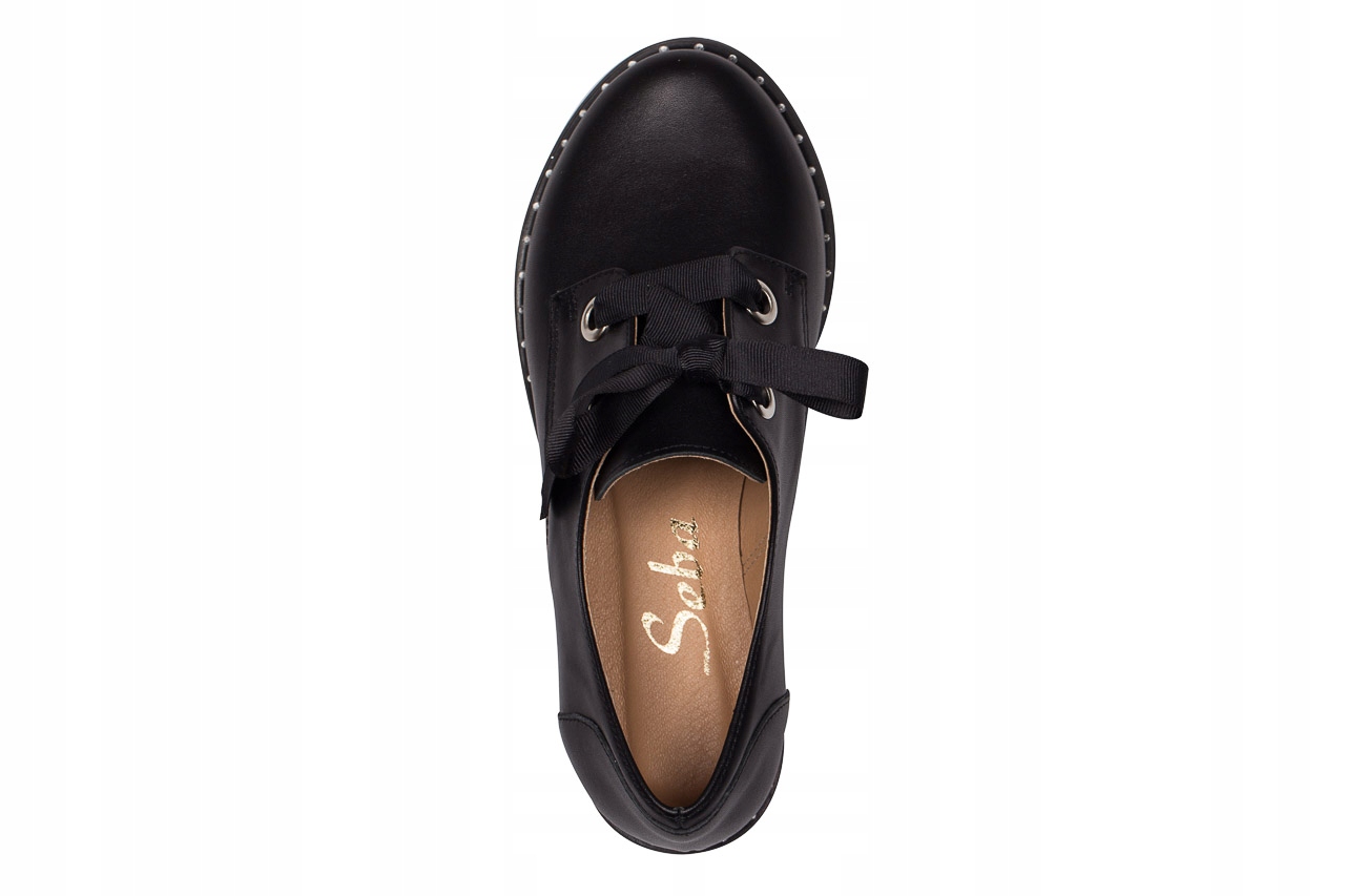 Półbuty czarne U353 szerokie 42 SEBA duże rozmiary Zapięcie sznurowane