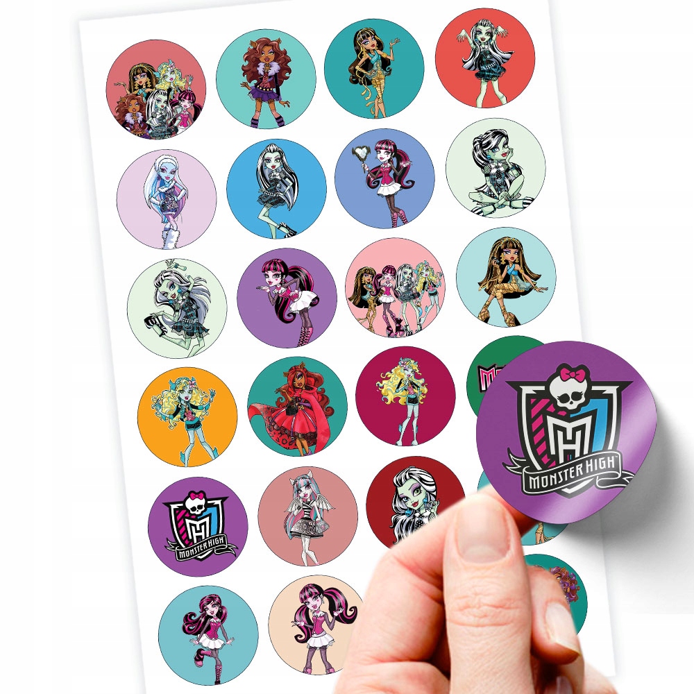 NAJLEPSZE NAJKEJKI WLEPKI DLA DZIECI MONSTER HIGH ZESTAW 24 SZT JAKOŚĆ
