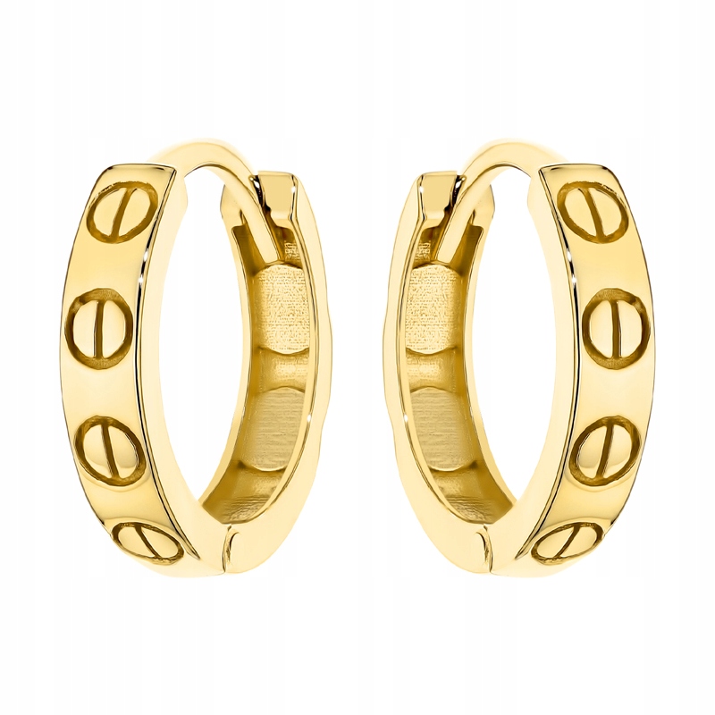 Zlaté Náušnice Dámské Kreol pr. 585 Zdobené Kolečka Kola 14k