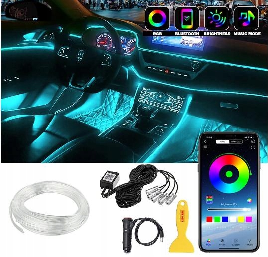 6m волоконно-оптический провод полоса окружающего светодиода светодиодные лампы