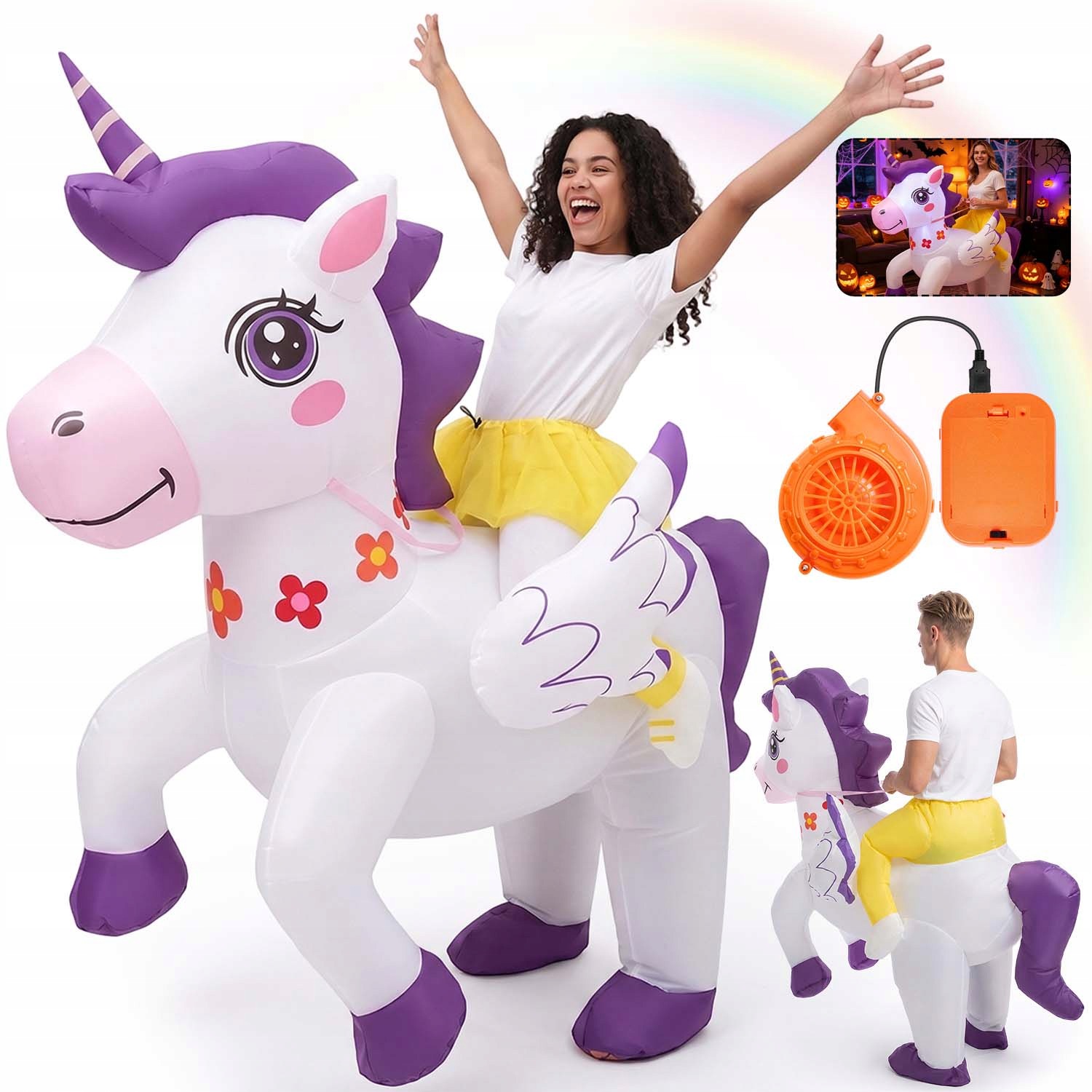 Nafukovací Set Jezdec Na Jednorožce Cosplay Halloween Karneval 160-190 CM