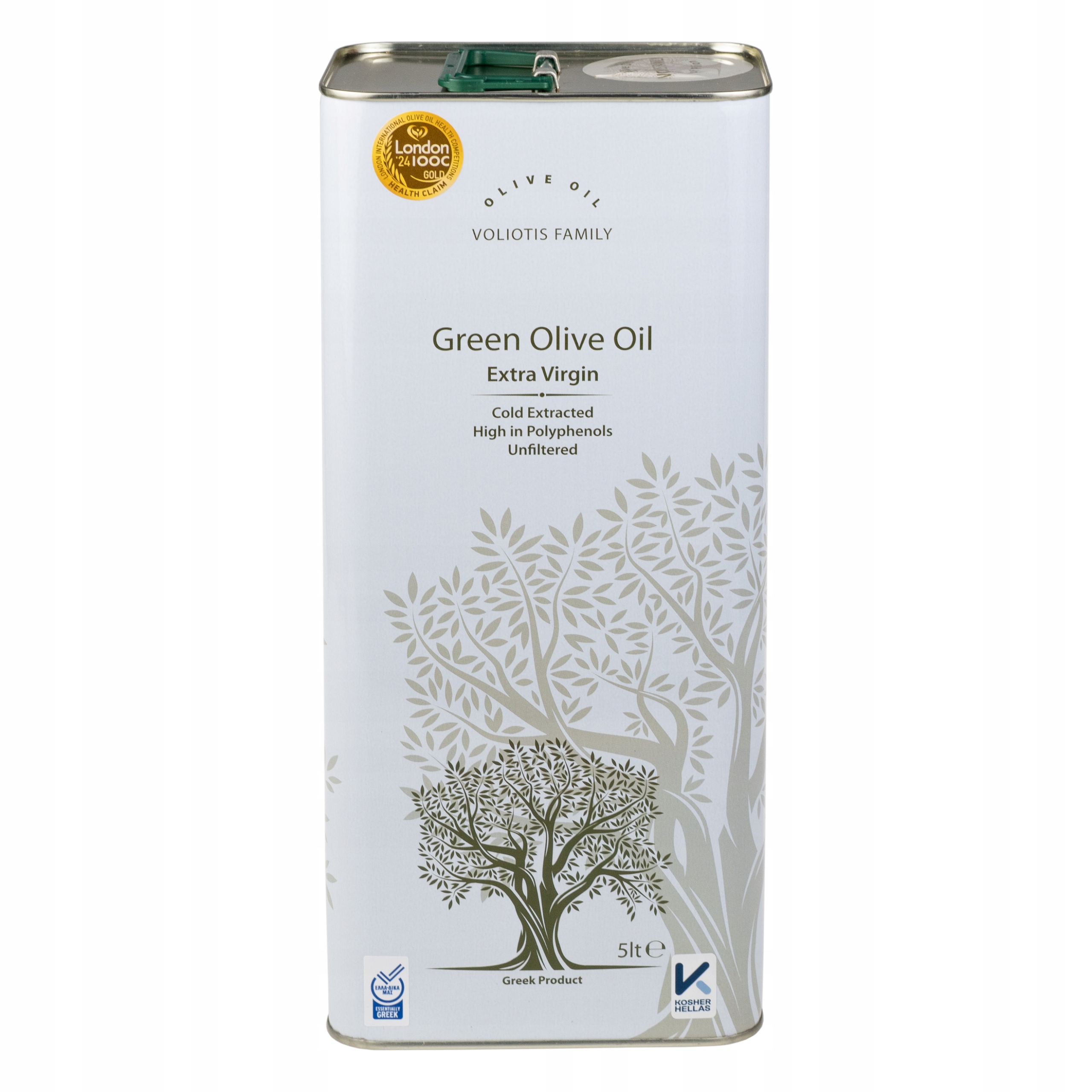 Extra panenský olivový olej 5 l Grecka Premium Green Kyselost 0,19 Voliotis