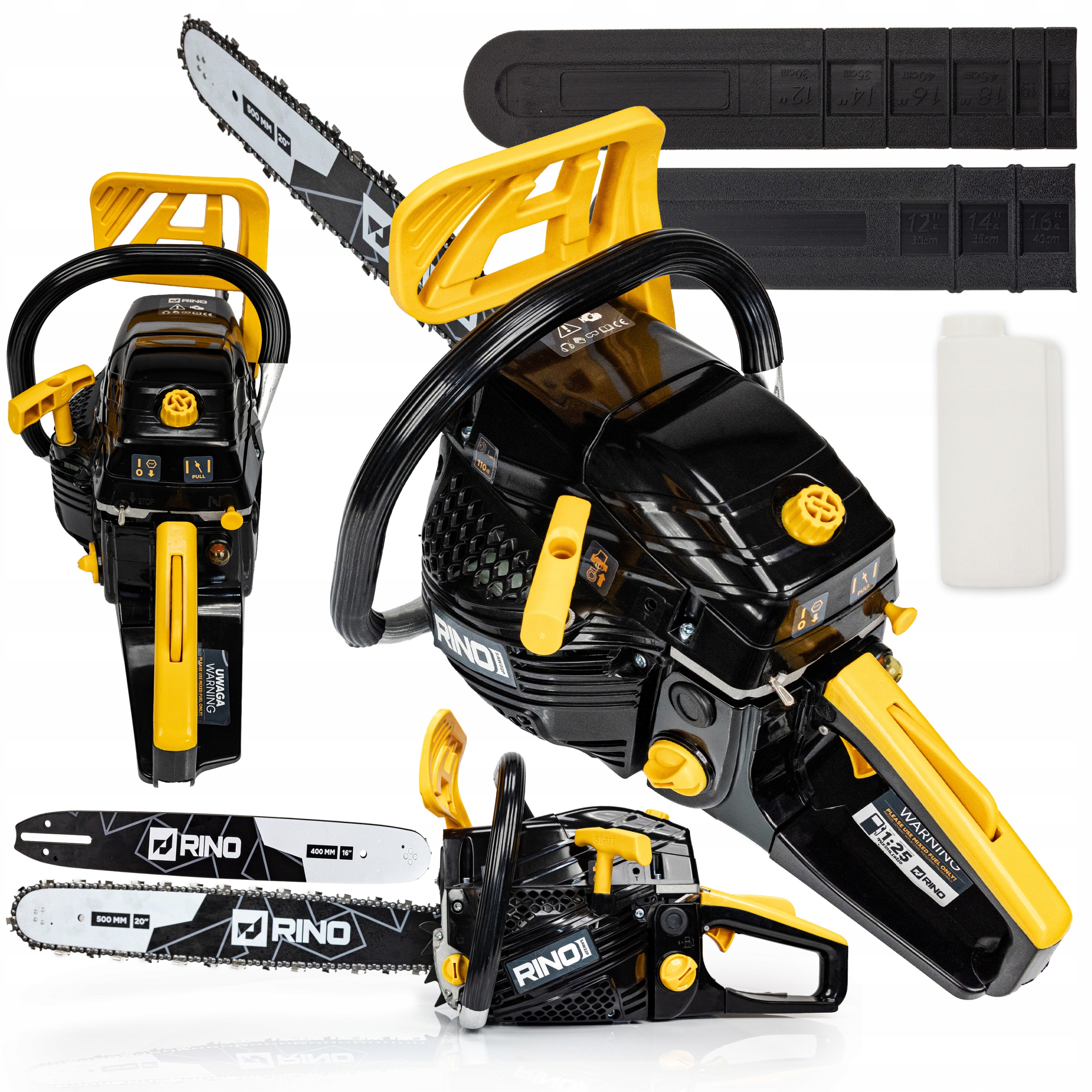 Piła Łańcuchowa Spalinowa Silnik 3KM 52CC Pilarka Prowadnica 20" 16" Rino