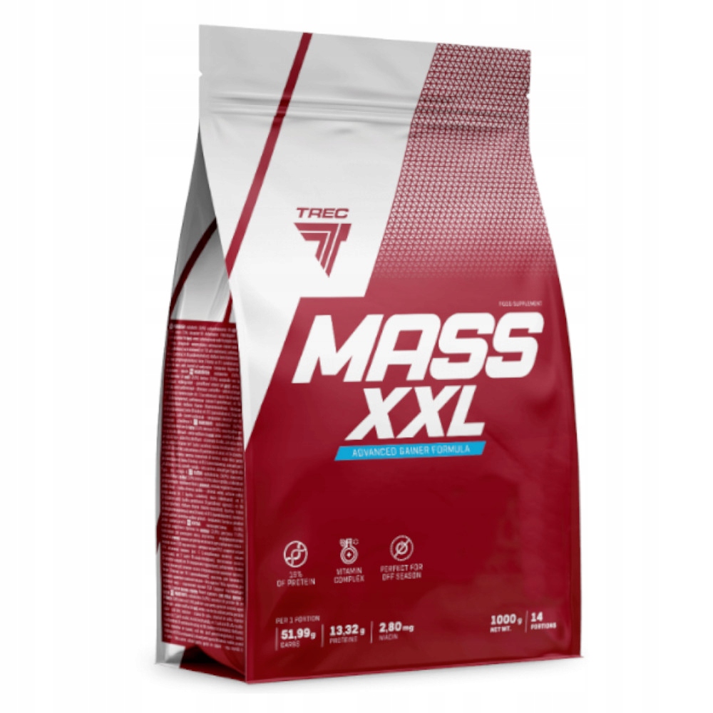 TREC Mass XXL Gainer 1000g Białko Węglowodany Koncentrat Białka Serwatki — 6