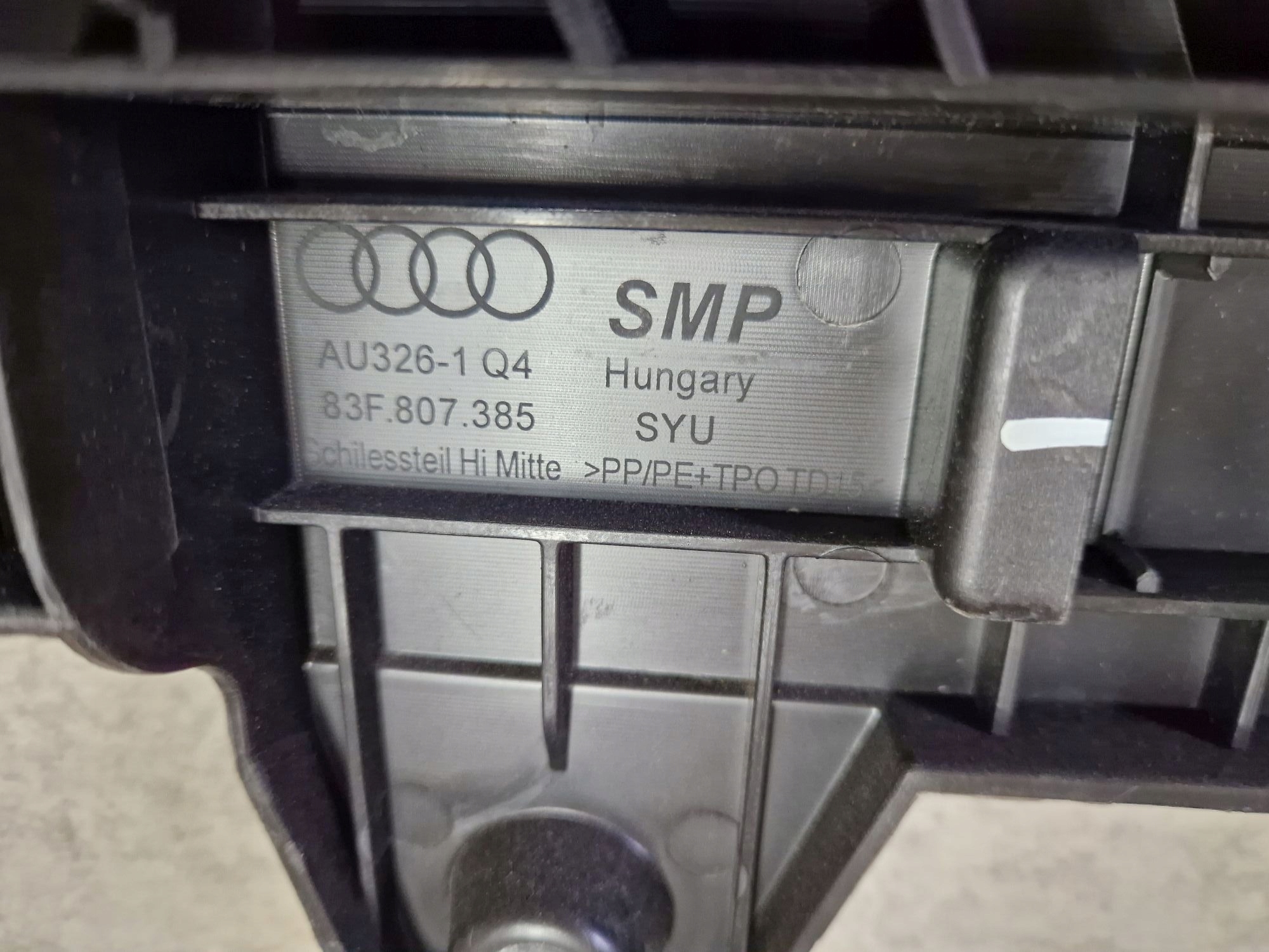 Support Moyenne Pare choc Arrière AUDI Q3 II SPORTBACK 2017R->