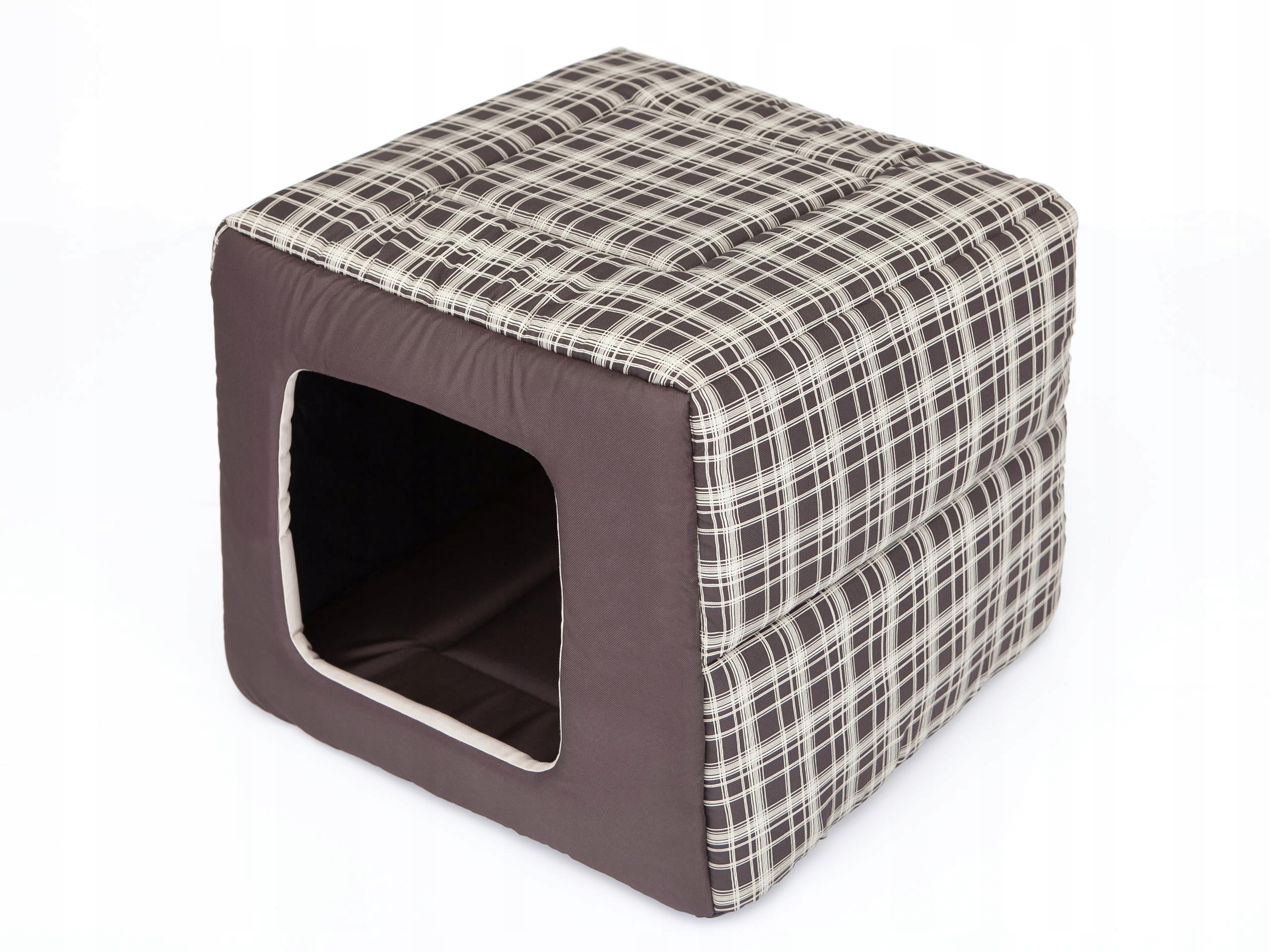 Pelíšek a bouda 2v1, obdélníkové pelíšek pro psa se stříškou 55x55 cm