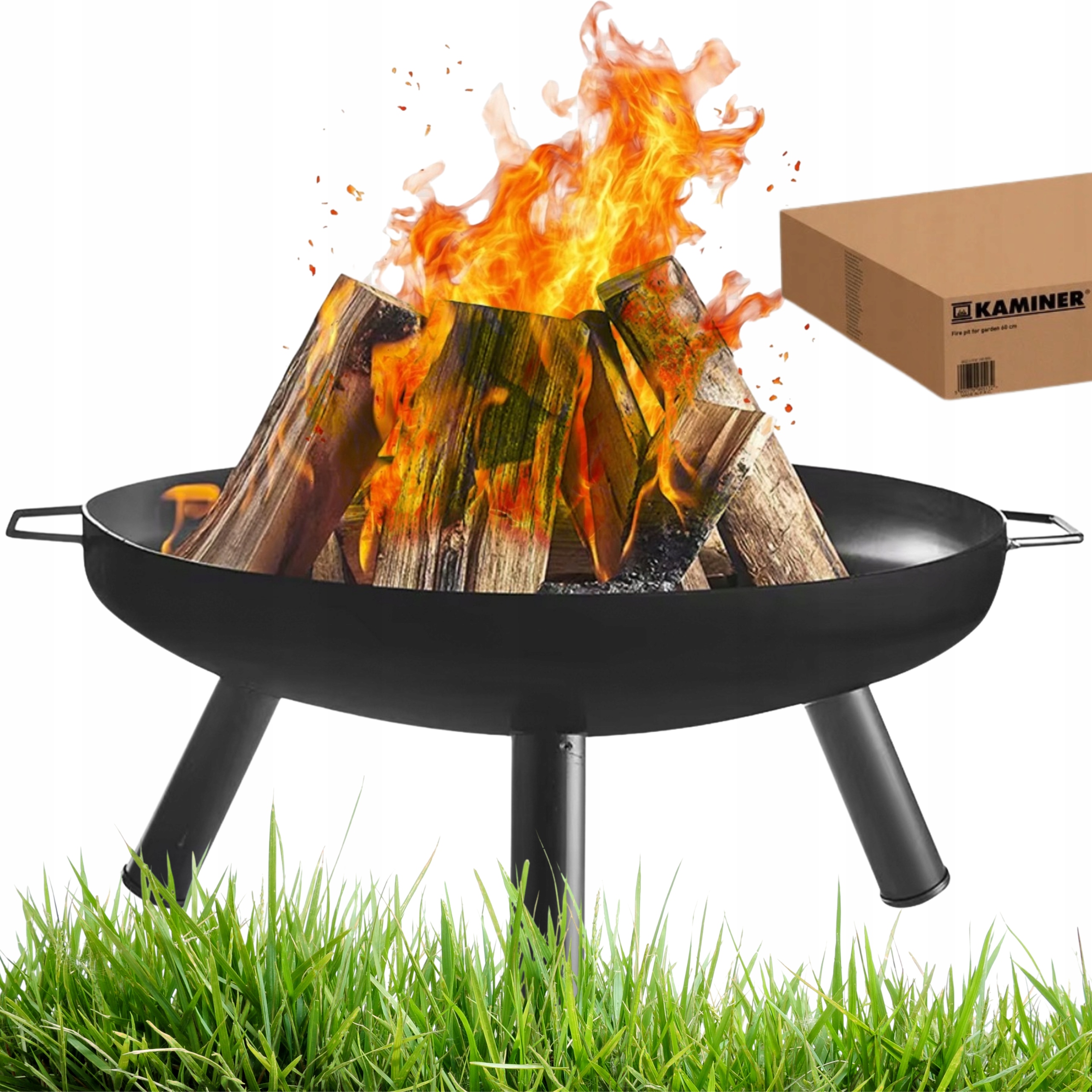 Palenisko Ogrodowe Do Ogniska Grilla Na Taras 60 CM Trójnóg Z Uchwytami