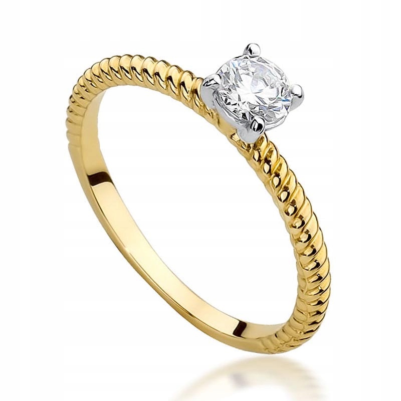 

Zaręczynowy Pierścionek Złoty Z Brylantem 0,30ct