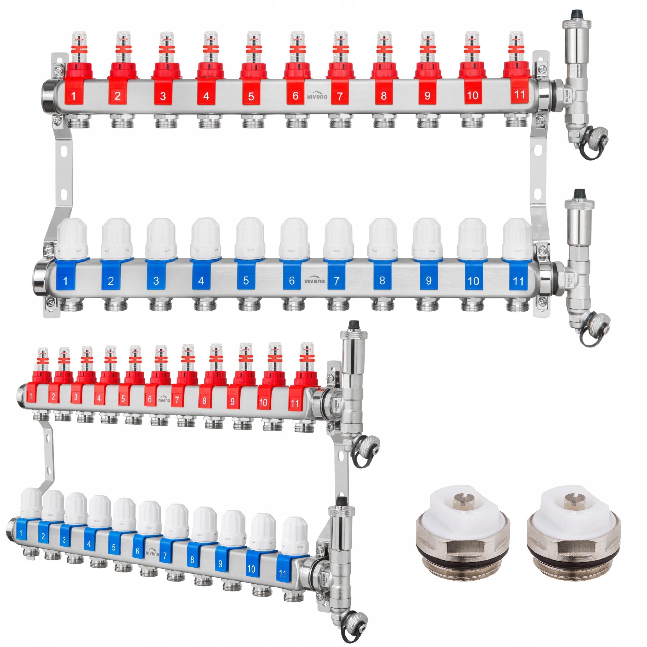 Podlahový Rozdělovač Podlahového Vytápění S 11 Obvodovými Částmi, Ocelový