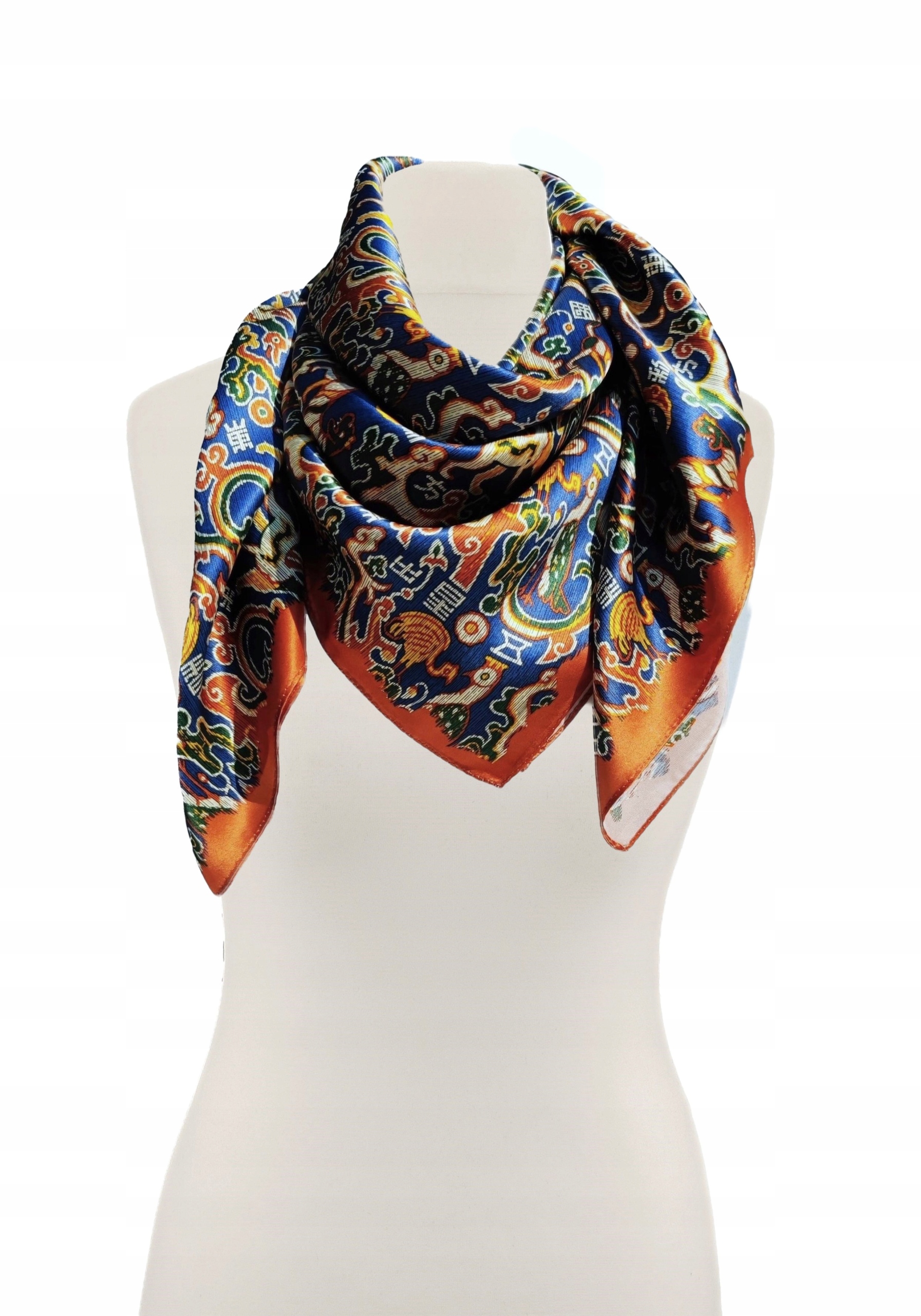 100% Hedvábný Značkový Šátek Šála Kvalita Q