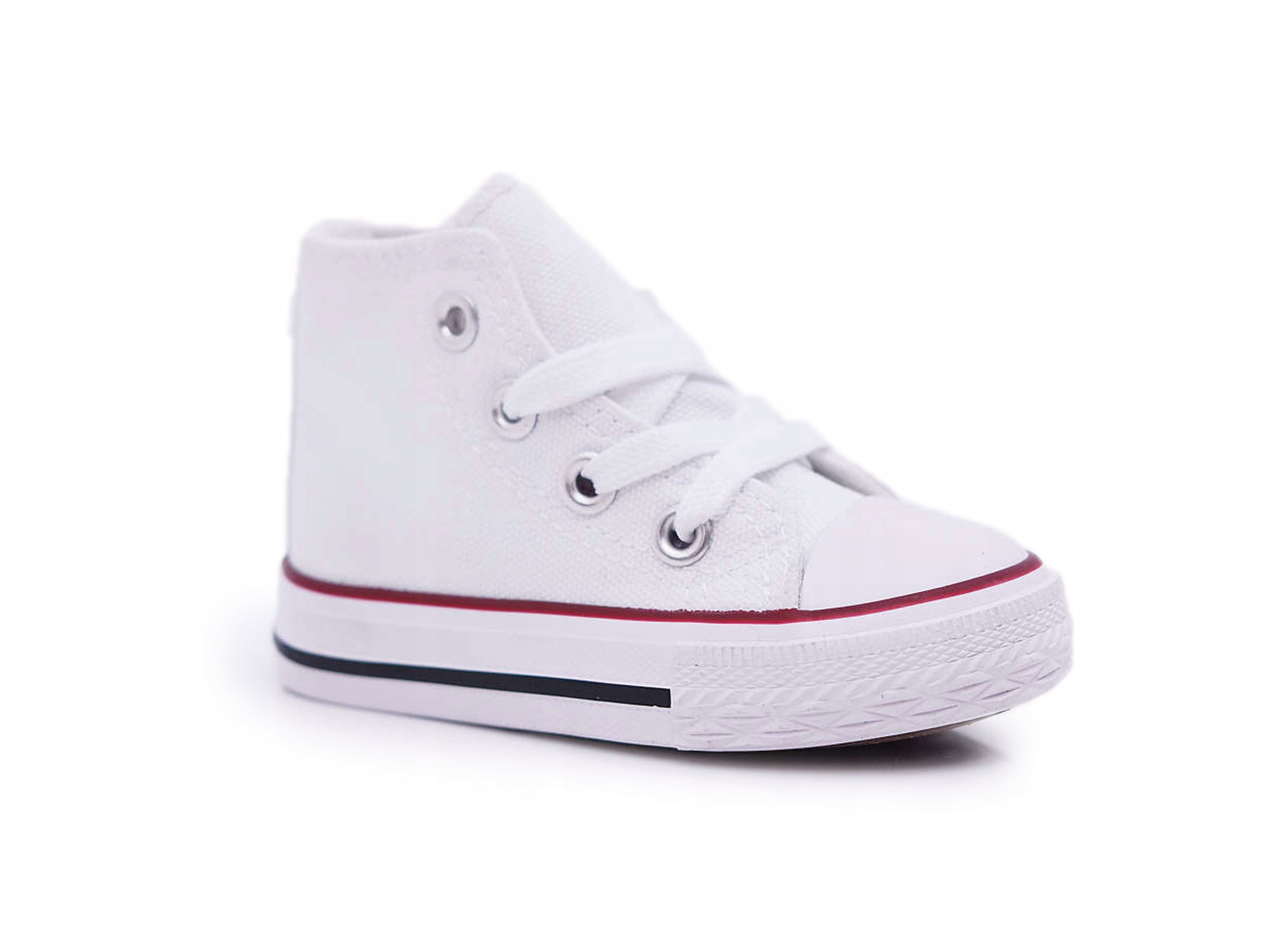 

Wysokie Dziecięce Trampki Białe Tenisówki 26