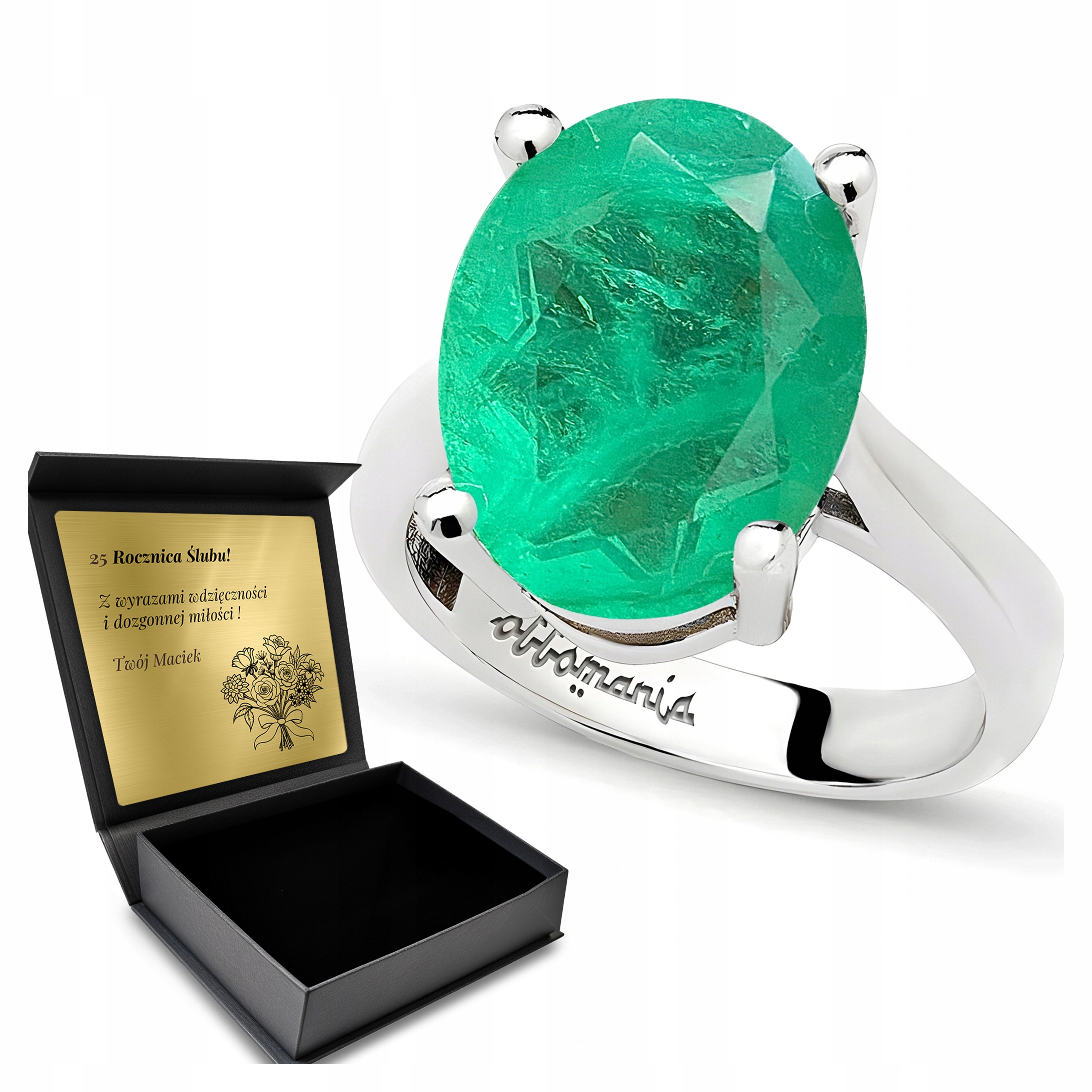 Prstýnek 925 Turmalín Krásný Dárek Den žen Gravírování