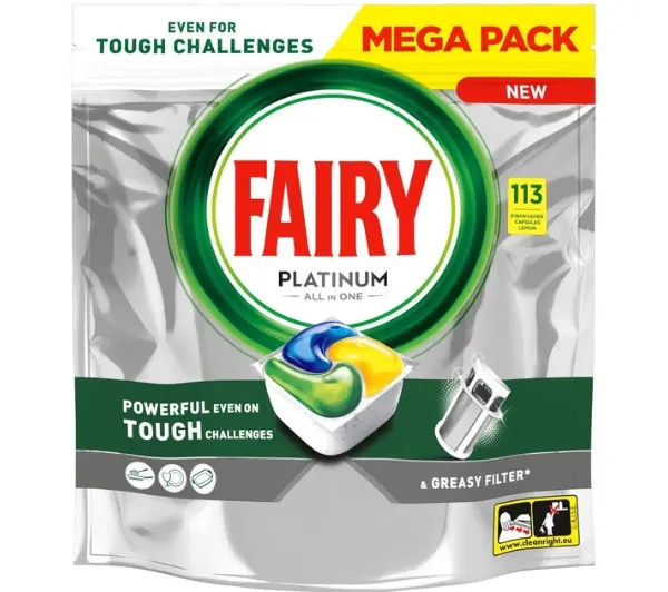 Kapsułki do zmywarki Fairy Platinum All In One Lemon 113 sztuk