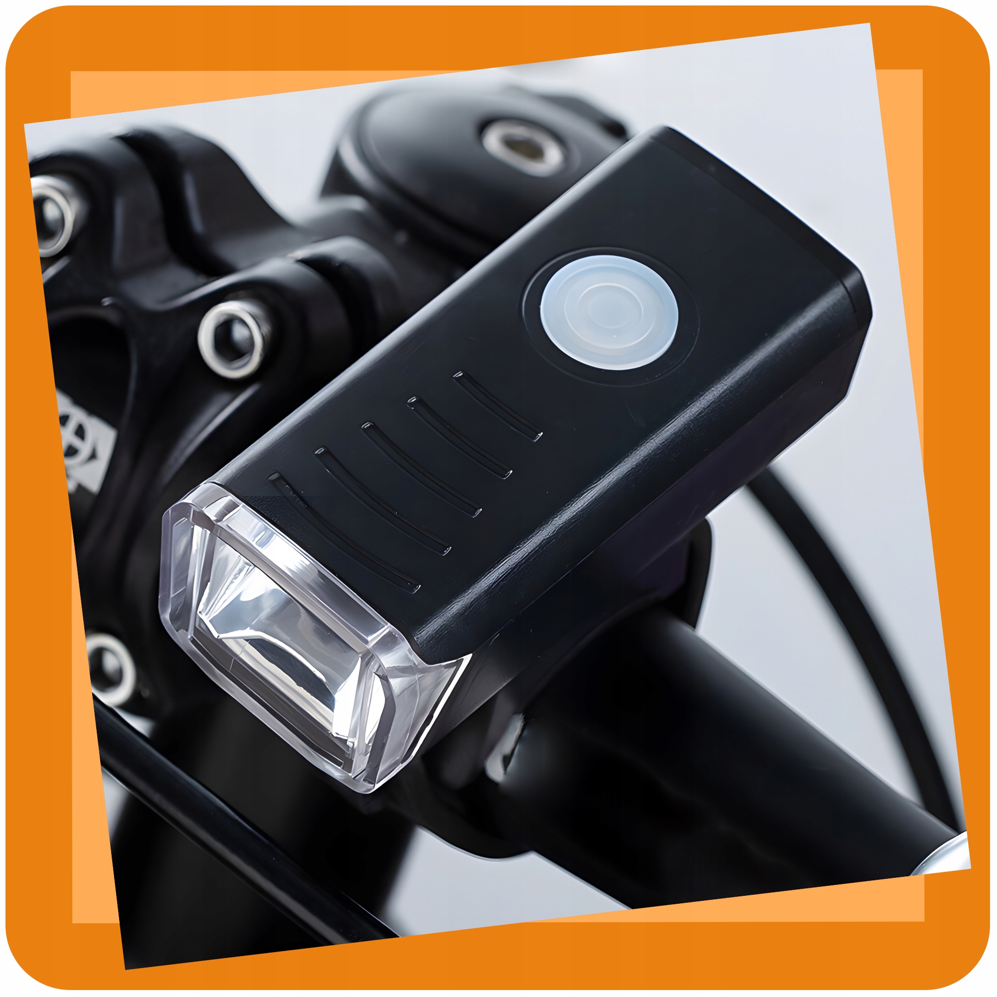 LAMPKA ROWEROWA LED NA ROWER KIEROWNICĘ MOCNA AKUMULATOROWA USB + TYŁ TYLNA Źródło światła dioda LED