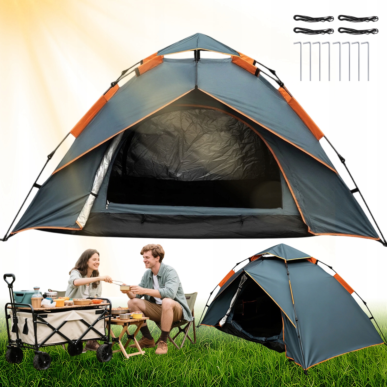 Stan Automatický, Vodotěsný A Uv Odolný, Rychlé Rozkládání, Camping Pro 2 Osoby