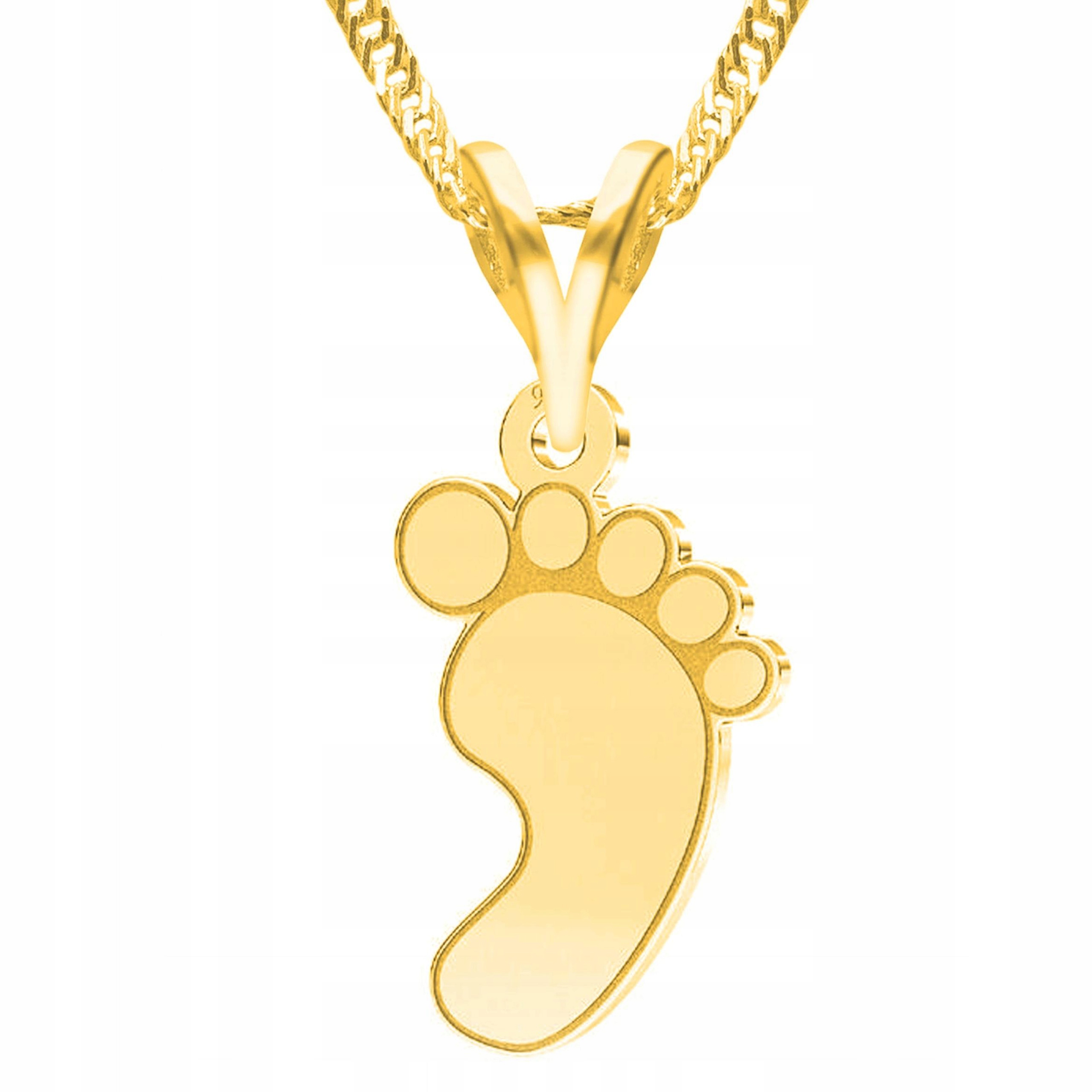 Zlatý náhrdelník Plech s nohou Family Dětská noha Stříbro 925