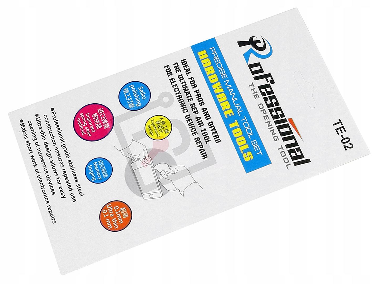 OTWIERAK KARTA 0,1mm TE-02 - DO NAPRAWY SMARTFON TELEFON TABLET LAPTOP LCD Stan opakowania oryginalne