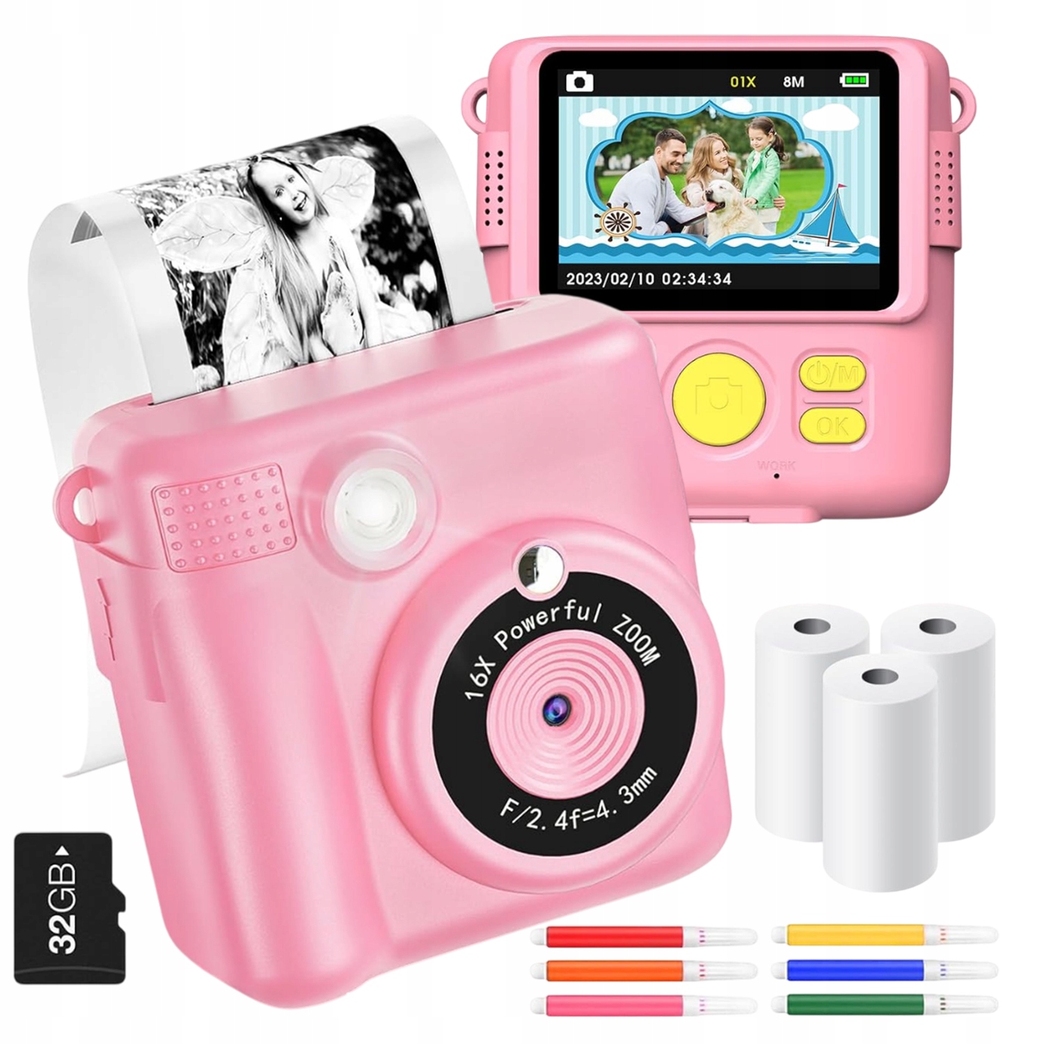 Digitální Fotoaparát Pro Děti S Okamžitým Tiskem 3 Sady Náplní