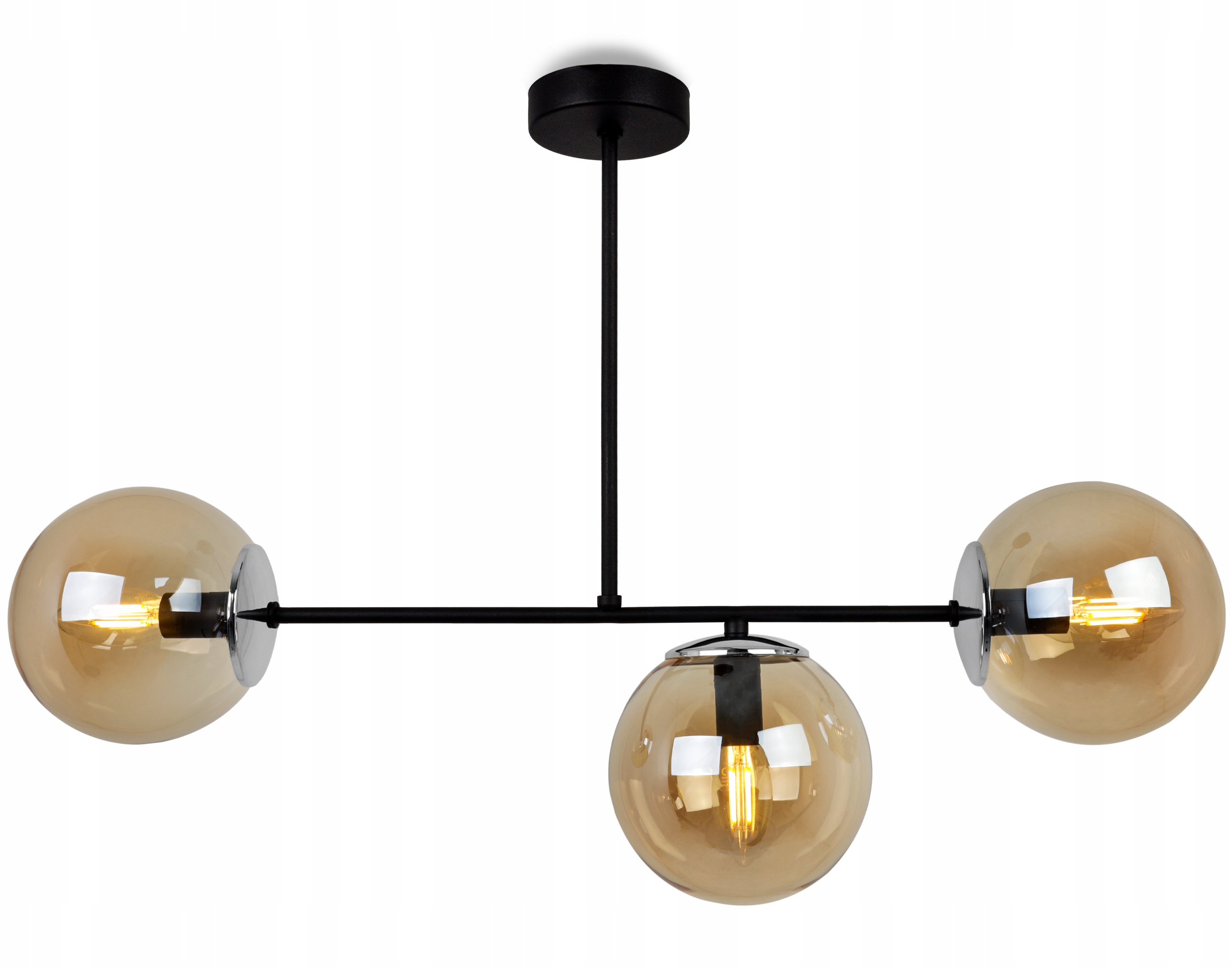 Závěsné Stropní Svítidlo Lustr Trojitý Moderní Loft Skleněné Koule