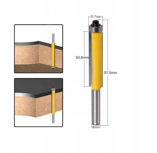FREZ DO DREWNA PROSTY 51mm Z ŁOŻYSKIEM TRZPIEŃ 8mm