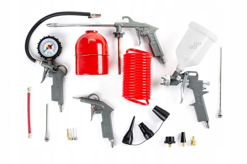 Set pneumatického příslušenství Maxi (pistole, ofuk, lakovací pistole,…
