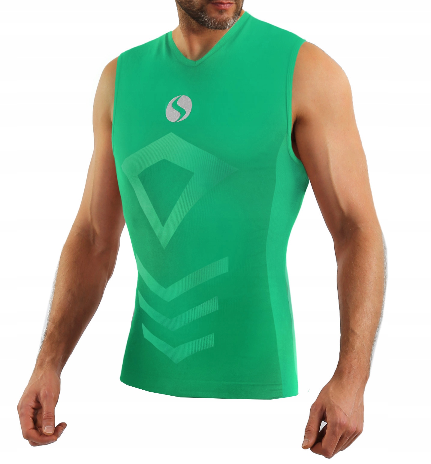 Sesto Senso Sportovní termoaktivní tričko bez rukávů, velikost L/XL, zelená