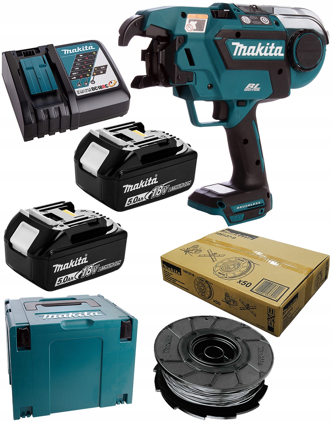 Wiązarka zbrojeń 18V 2x5Ah Makita DTR180RTJ +drut