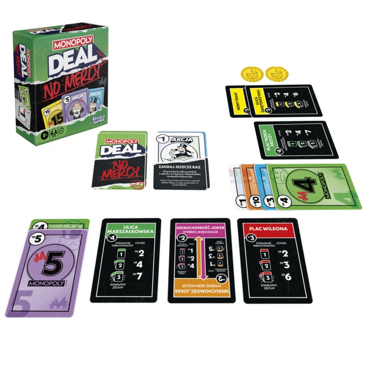 Gra Monopoly Deal No Mercy podróżna karciana polska wersja Hasbro G3071