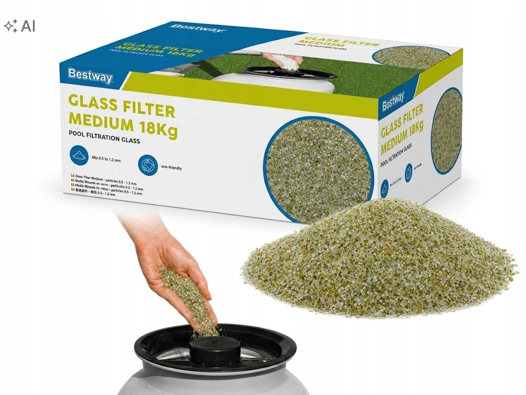 Sklo Bestway Glass Filter Medium 18 kg 0,5–1,2 mm pro čerpadla