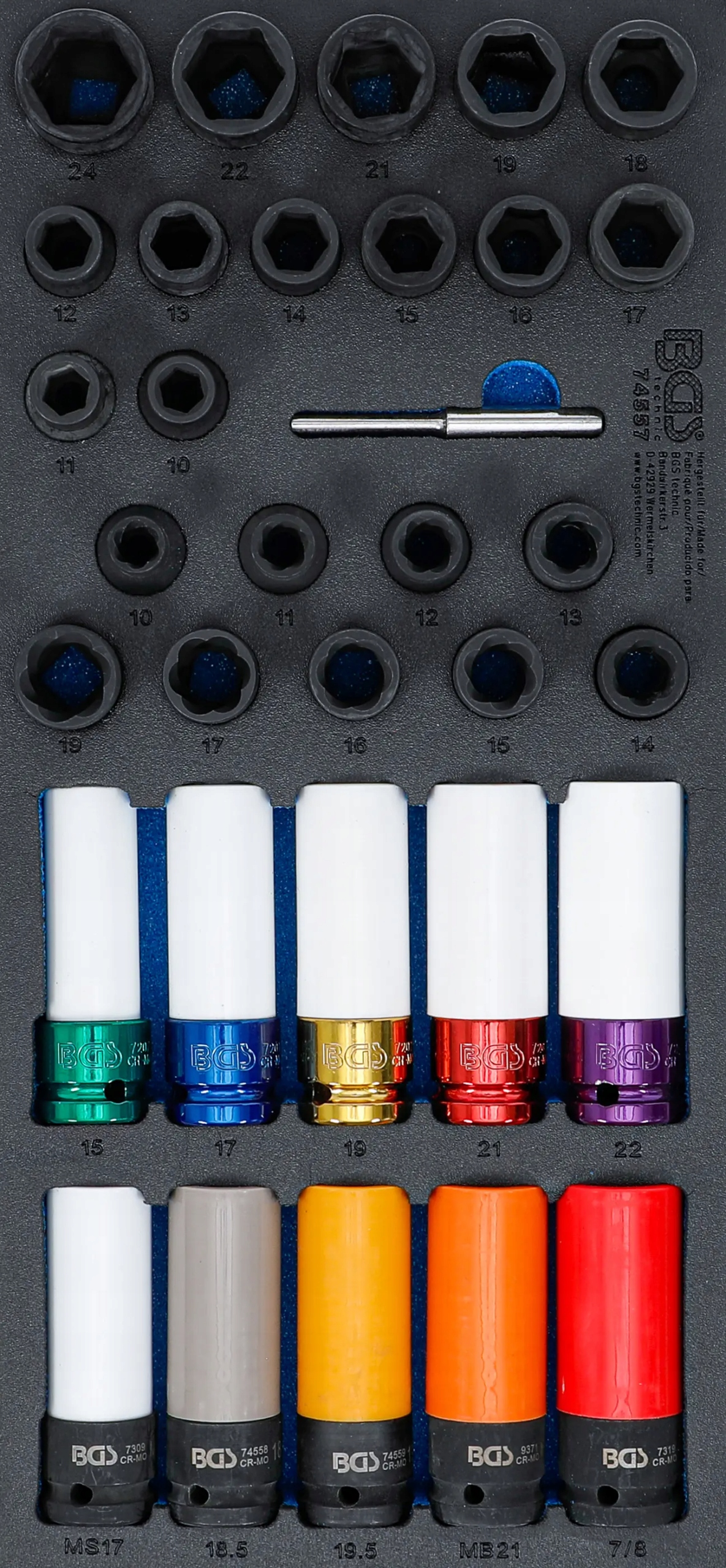 Vložka do zásuvky 1/3, sada speciálních silových nástavců pro šrouby kol Bgs