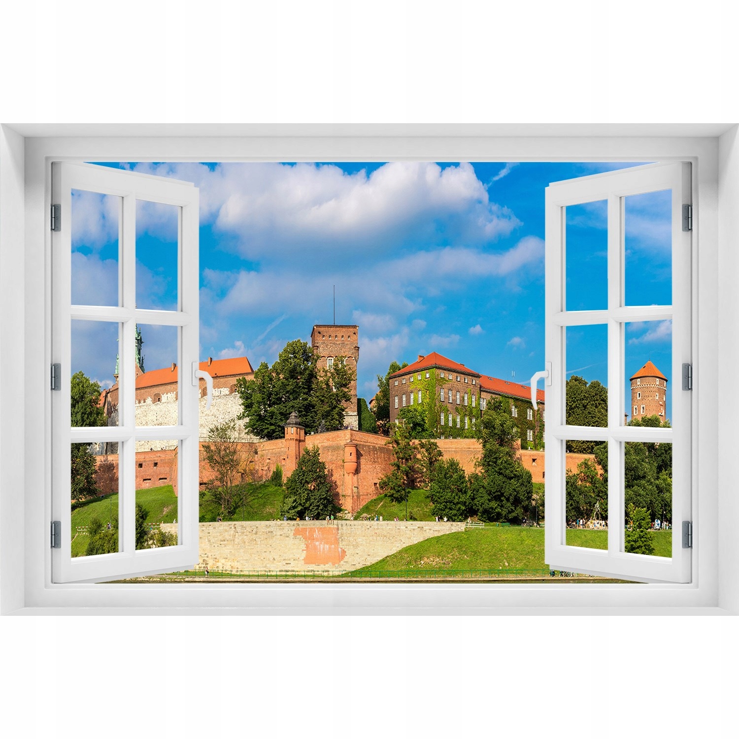 

Naklejka na ścianę 3D Okno Kraków Polska 150x100