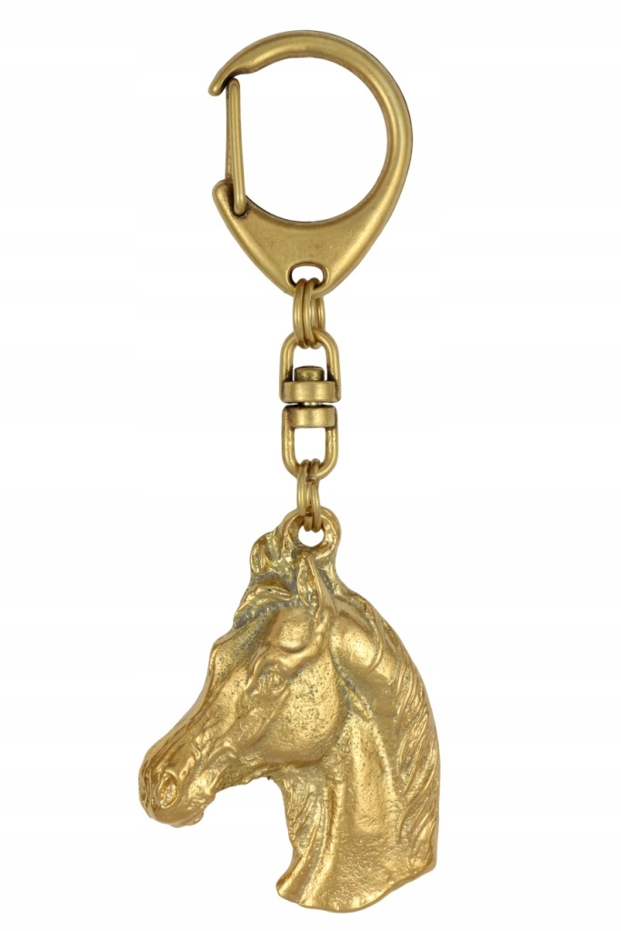 Kůň z čisté arabské krve, pozlacený přívěsek na klíče s koněm, přívěsek na klíče