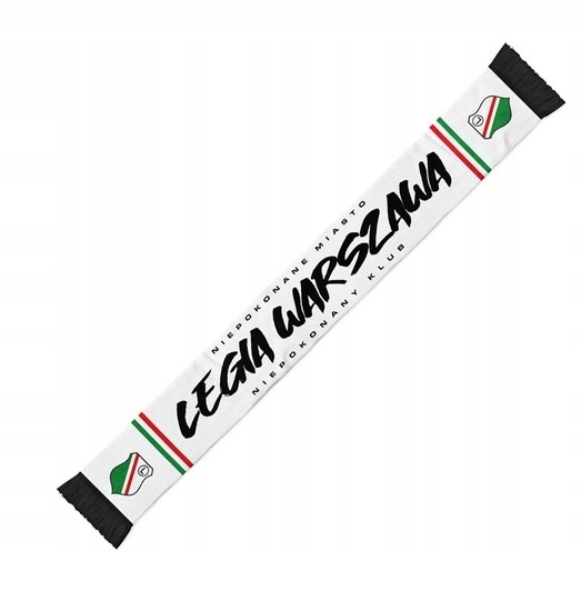 Szalik dwustronny Legia Warszawa NMNK-HERB-biały