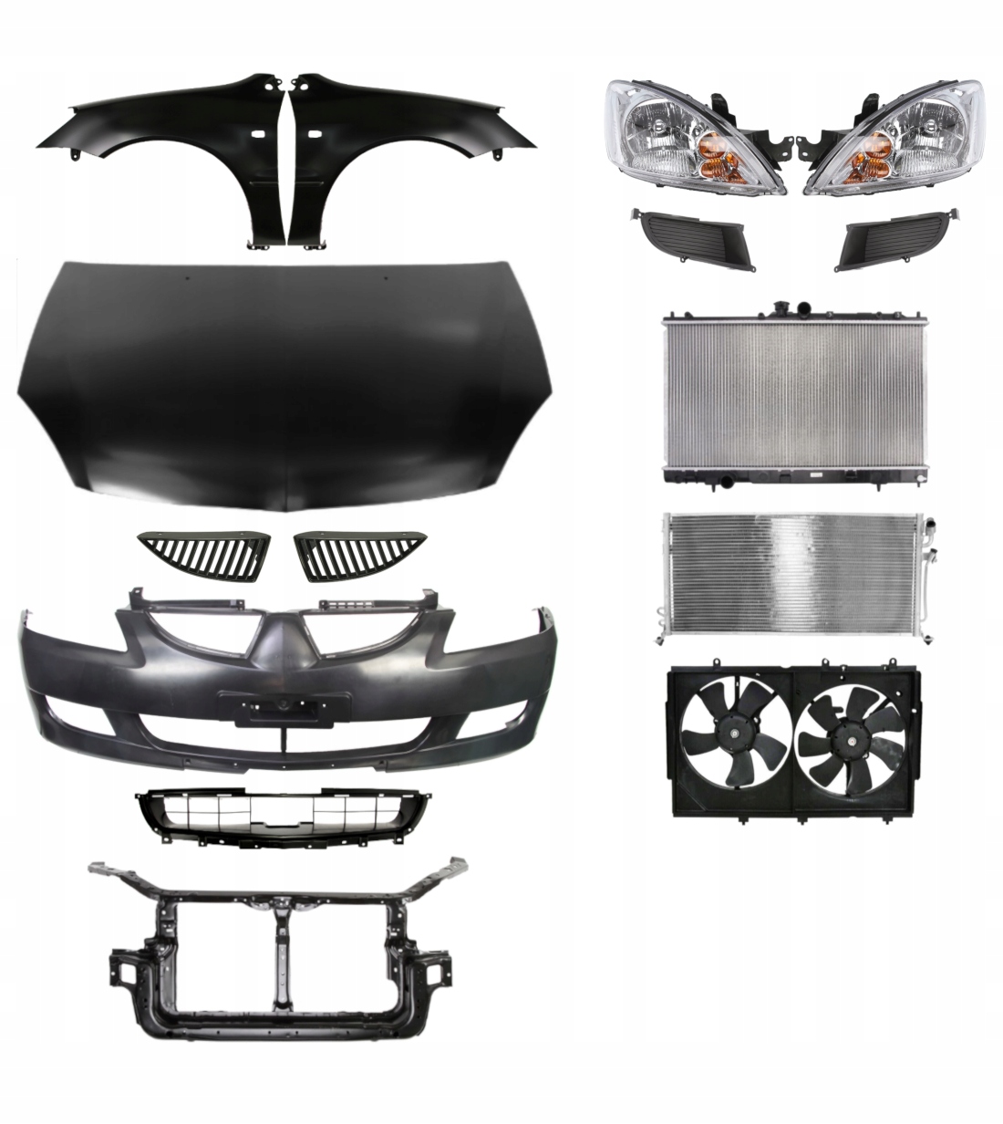 Mitsubishi Lancer 03-08 Капот Бампер Крило Передня панель