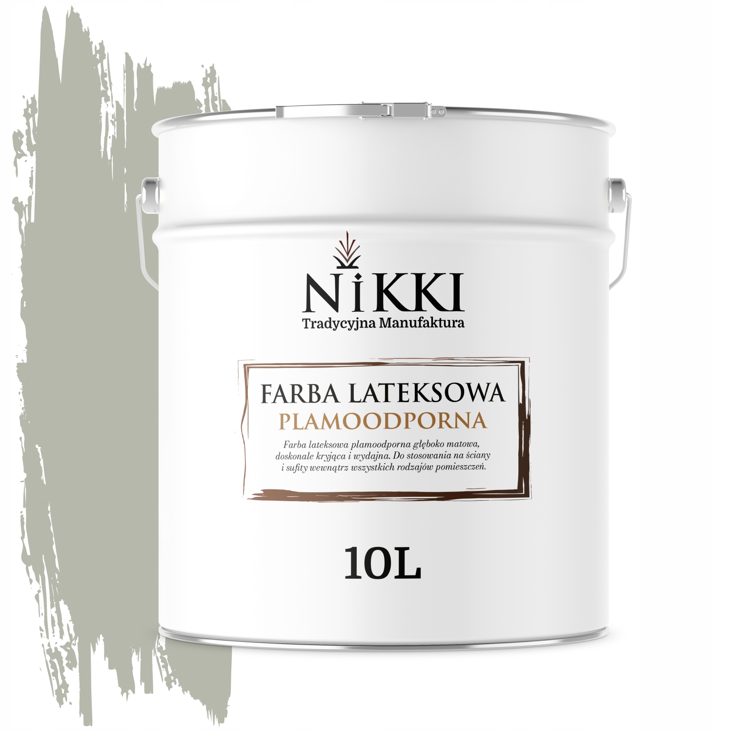 Latexová Farba Odolná Voči Škvrnám Farba Khaki H1747 10L Hlboká Matná Na Steny